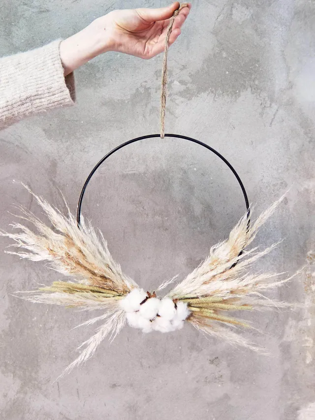 blumigo-diy-sets-fluffy-cotton-scandi-ring-25cm-schwarz image 1