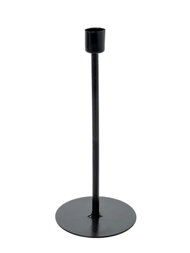 blumigo-oslo-kerzenst-nder-f-r-stabkerzen-schwarz-mit-standfu image 1