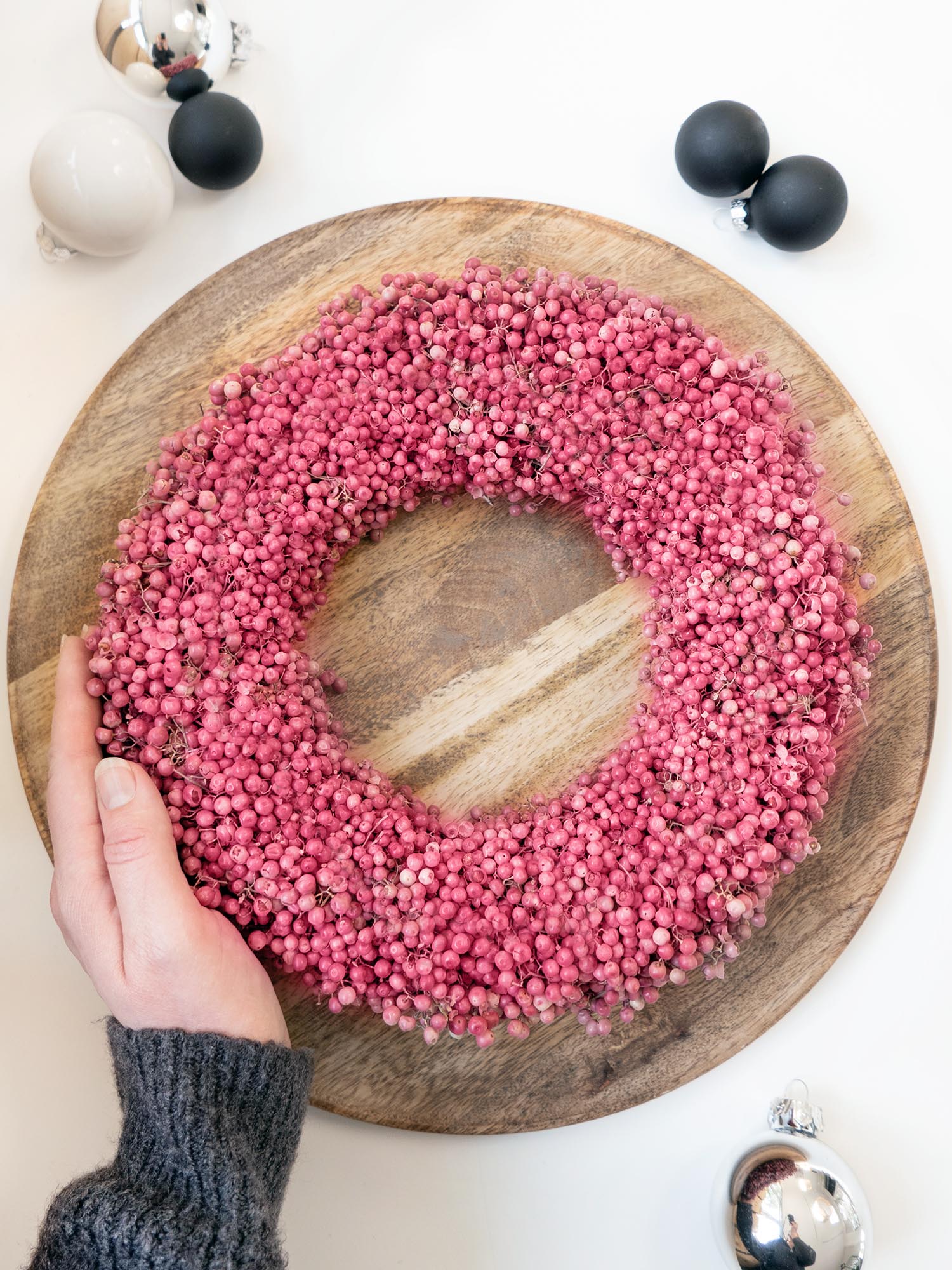 blumigo-trockenblumen-pfefferbeerenkranz-kranz-rosa-getrocknet image 1