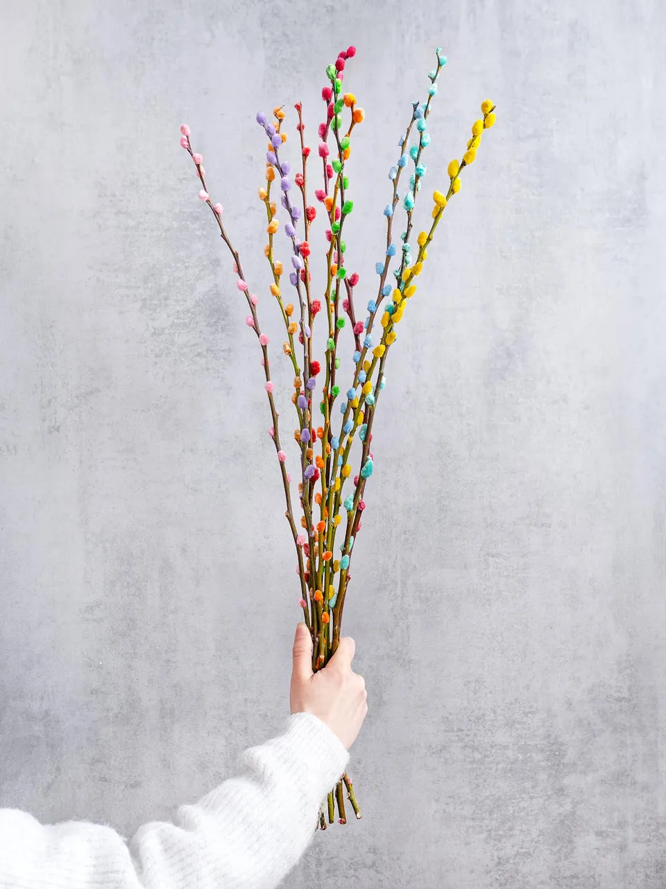 blumigo-weidenk-tzchen-zweige-bunt-eingef-rbt-deko image 1