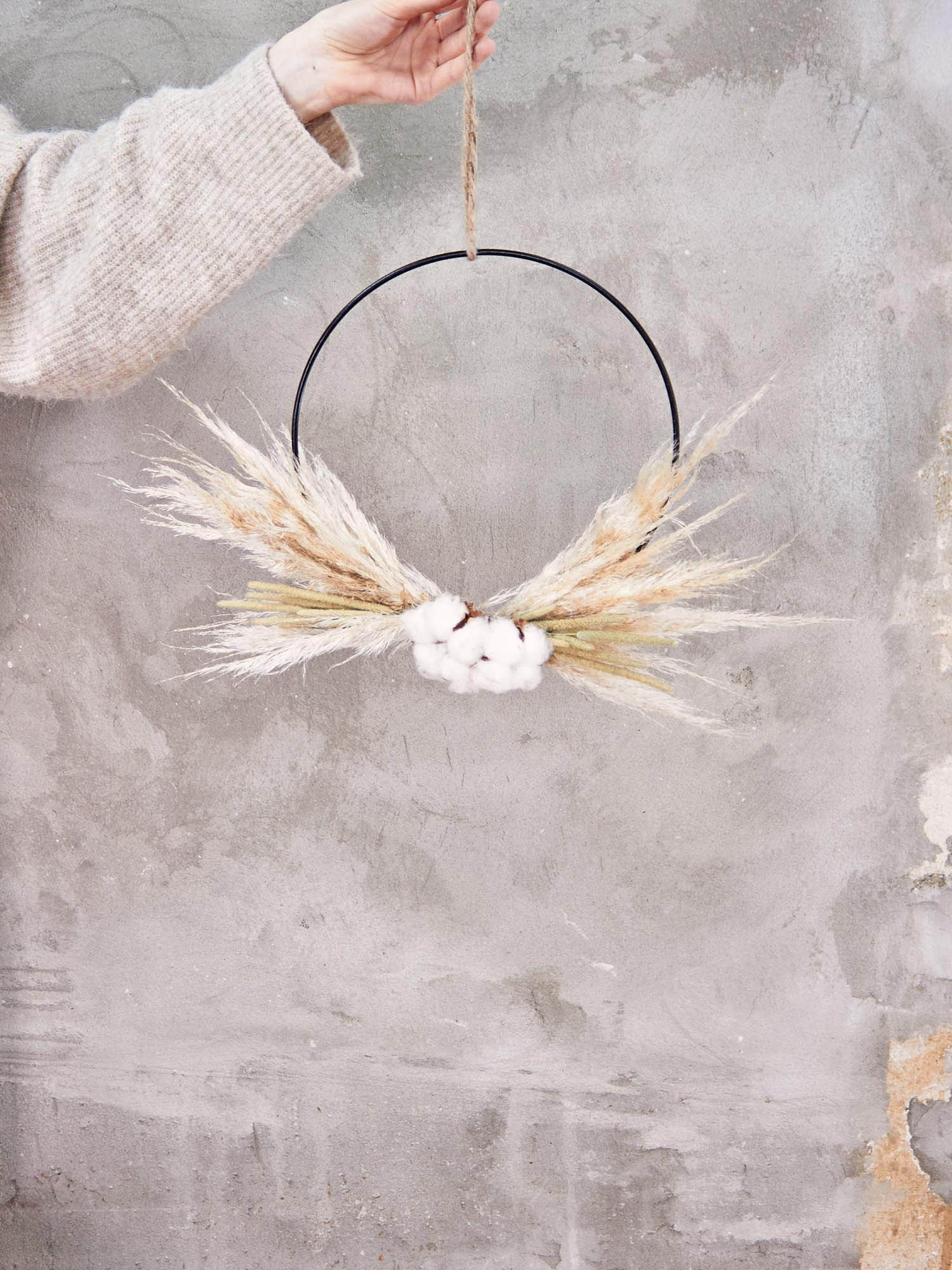 blumigo-diy-sets-fluffy-cotton-scandi-ring-25cm-schwarz image 2