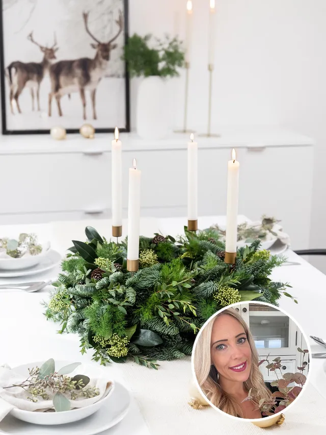 blumigo-landhaus-no9-adventskranz-diy-set-40-cm-mit-kerzen-gr-n image 1