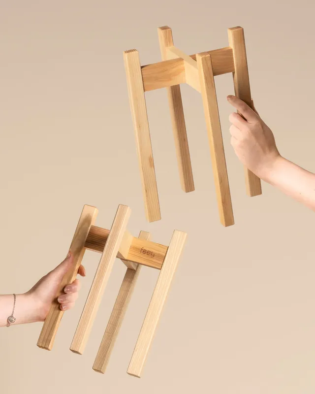 feey-stelion-pflanzenst-nder-duo-holz-braun-16-14 image 1