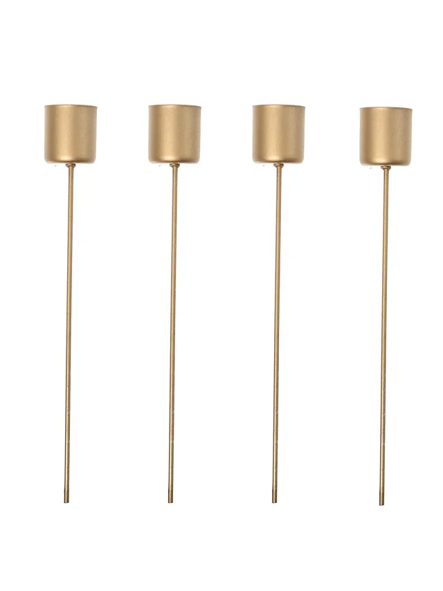 blumigo-kerzenhalter-marrakesch-stabkerzen-4er-set-gold image 1