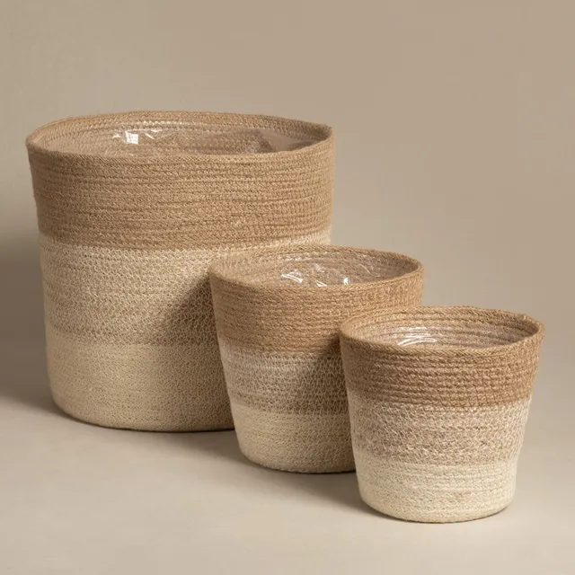 feey-lapis-pflanzenkorb-set-jute-3er-natur-handgeflochten image 1