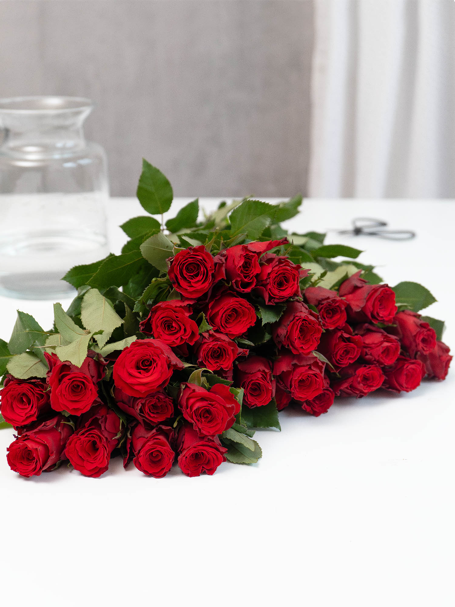blumigo-100-kurze-rote-rosen-40-cm-schnittrosen image 4
