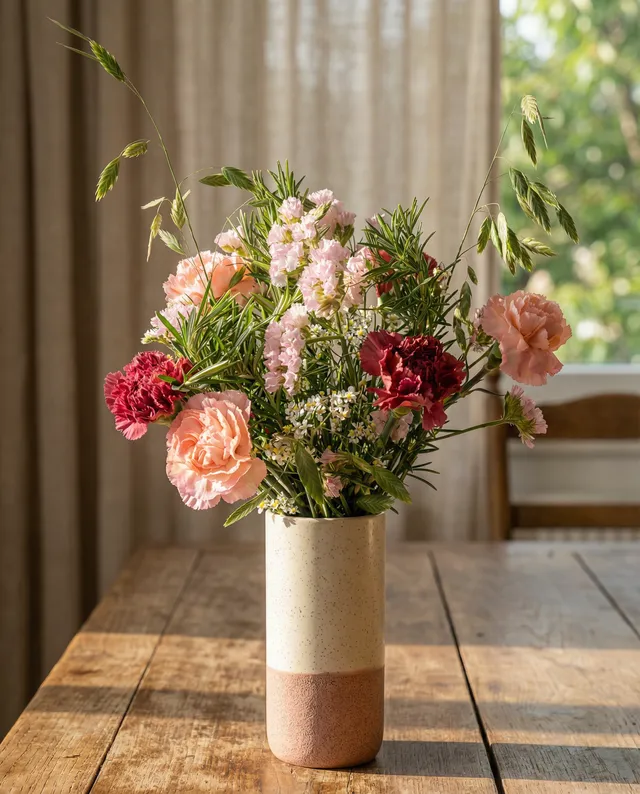 feey-rilio-weinabend-blumenstrau-classic-mit-nelken image 1