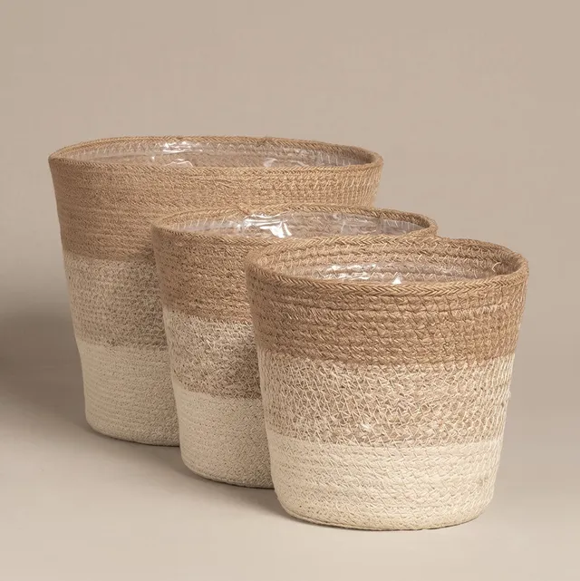 feey-variado-lapis-pflanzenkorb-jute-natur-2er-set-geflochten image 1