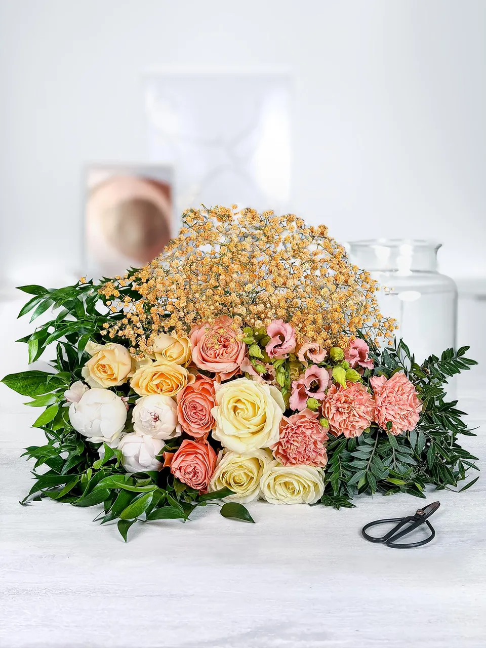 blumigo-basic-color-mix-blumenmischung-apricot-creme-strau image 1