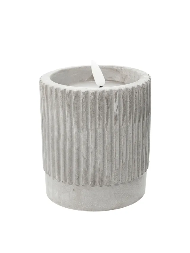 blumigo-celeste-led-dekokerze-grau-9-x-10-cm image 1