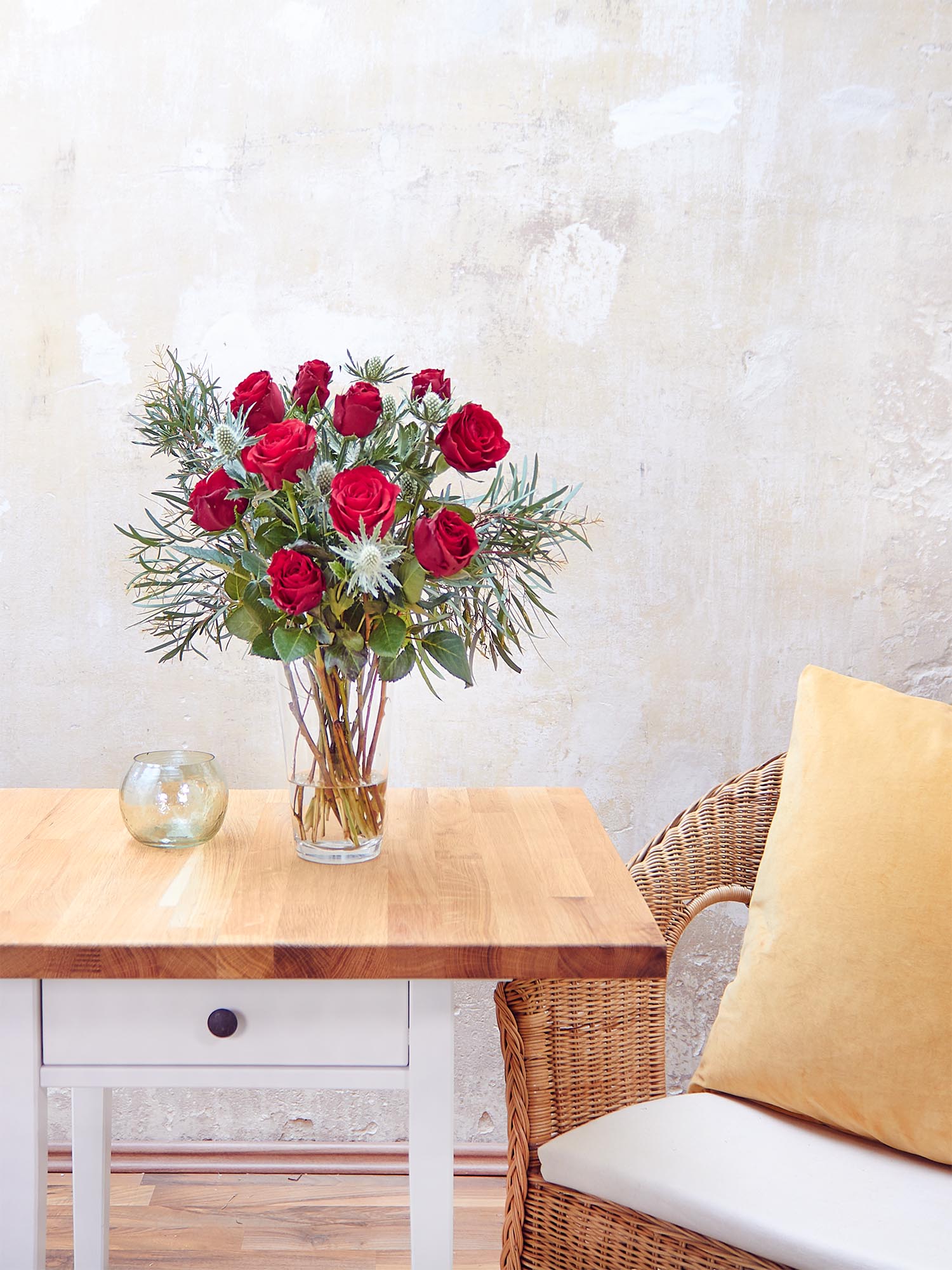 blumigo-amors-pfeil-bouquet-blumenstrau-rot-rosa image 1