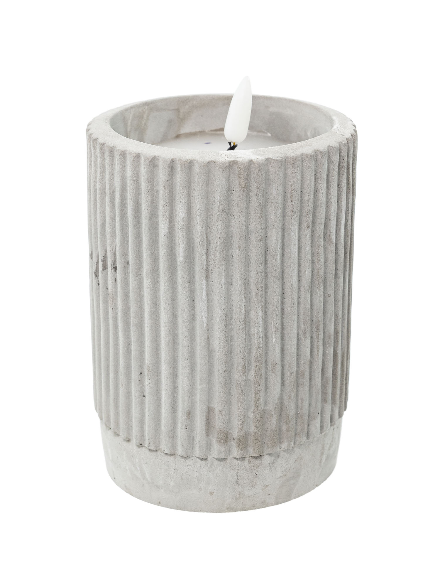 blumigo-celeste-led-kerze-grau-9x13-cm-dekokerze image 1