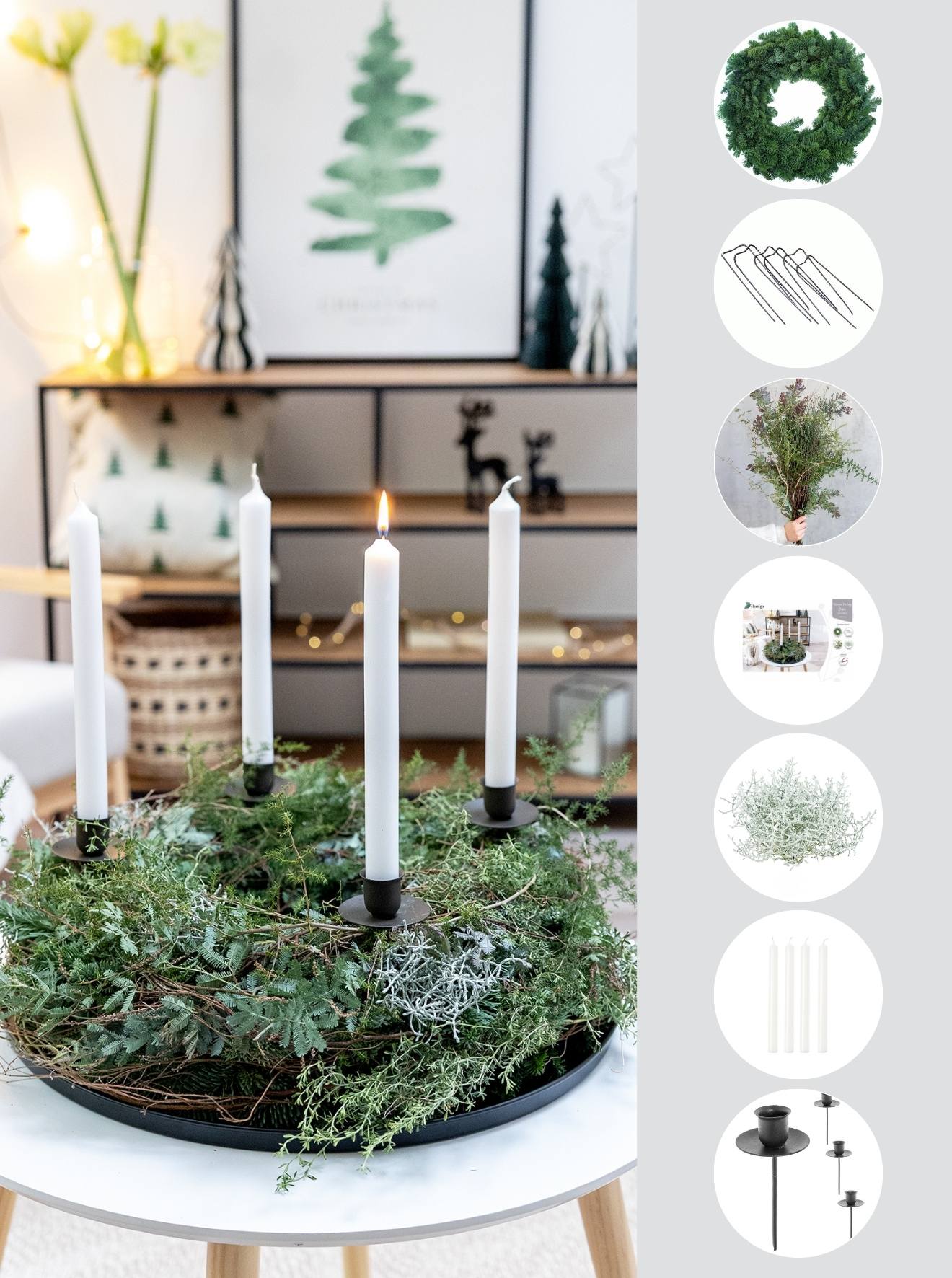blumigo-diy-adventskranz-mimosa-melody-40-cm-set-mit-kerzen image 2