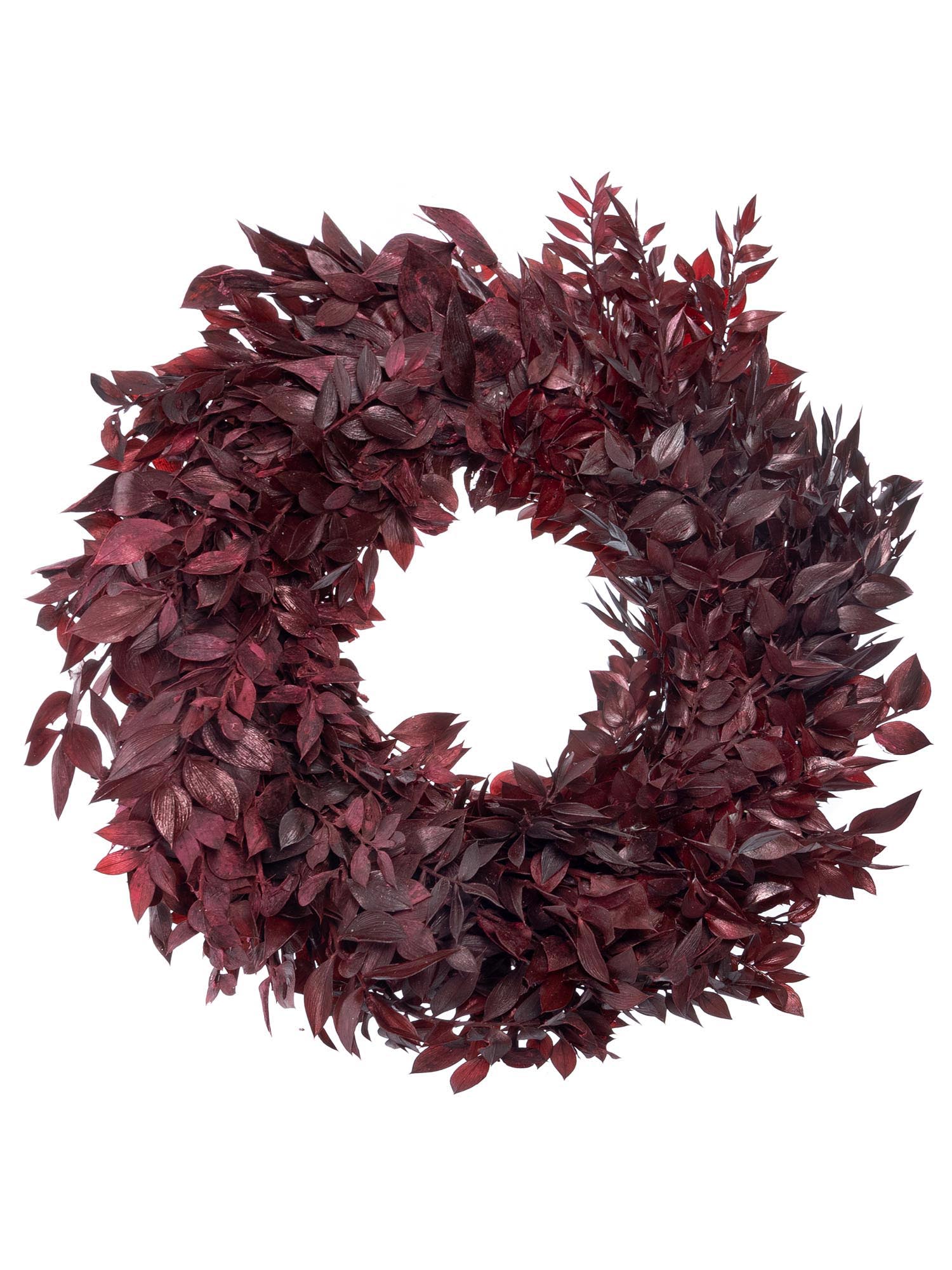 blumigo-ruscuskranz-trockenkranz-burgund-rot-konserviert image 2