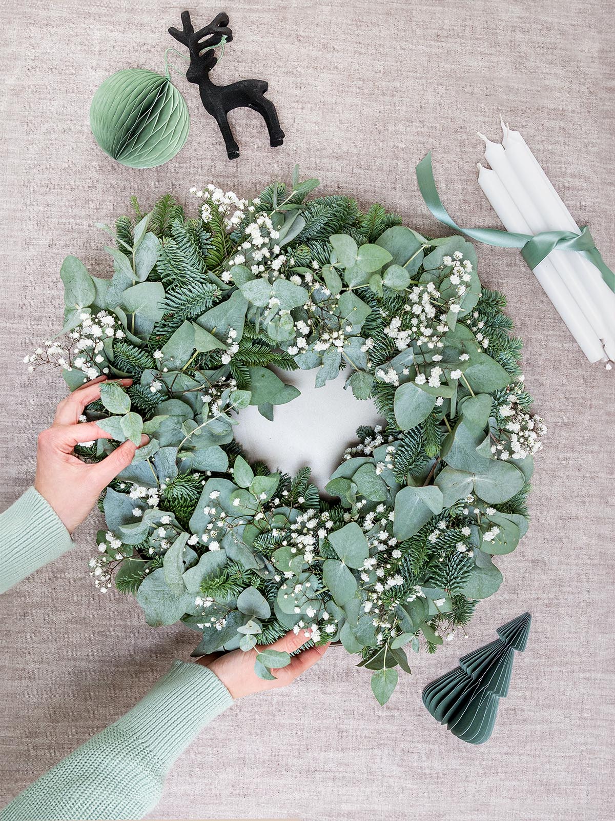 blumigo-evergreen-adventskranz-diy-set-40-cm-mit-kerzen-tannengr-n image 6