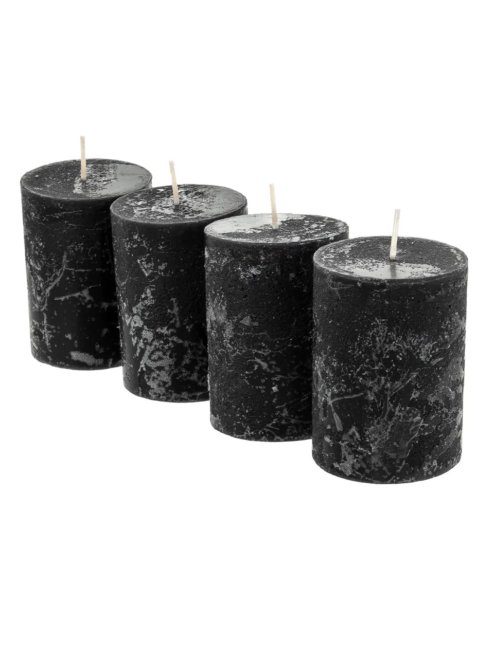 blumigo-inga-rustikkerzen-schwarz-4er-set-80x60-mm image 1