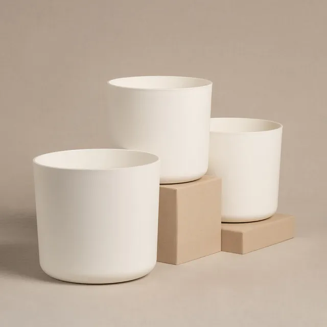 feey-lumi-blumentopf-set-kunststoff-taupe-2-teilig image 1