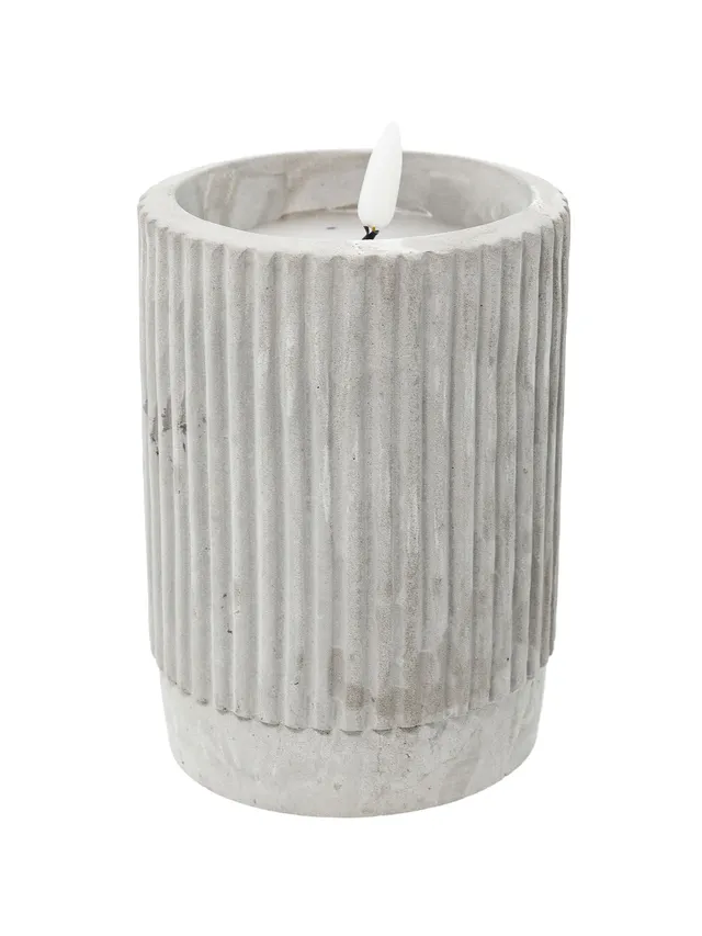 blumigo-celeste-led-kerze-grau-9x13-cm-dekokerze image 1