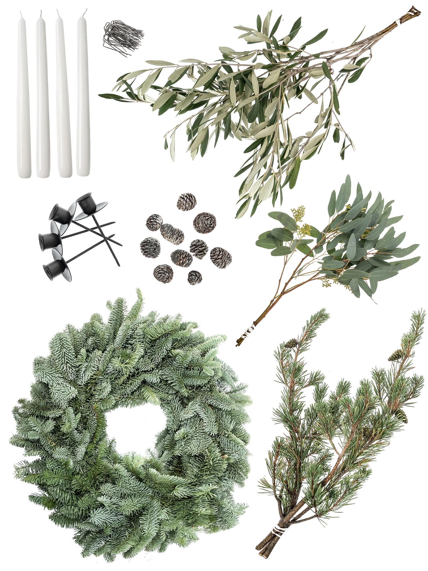 blumigo-modern-green-adventskranz-diy-set-40-cm-mit-kerzen image 6