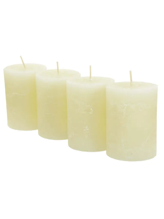 blumigo-frida-rustikkerzen-wei-creme-4er-set-80x60-mm image 1