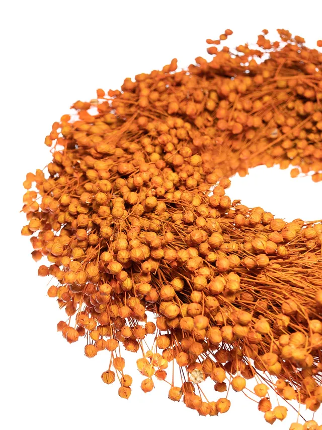 blumigo-trockenblumen-flachskranz-orange-getrocknet-deko image 1