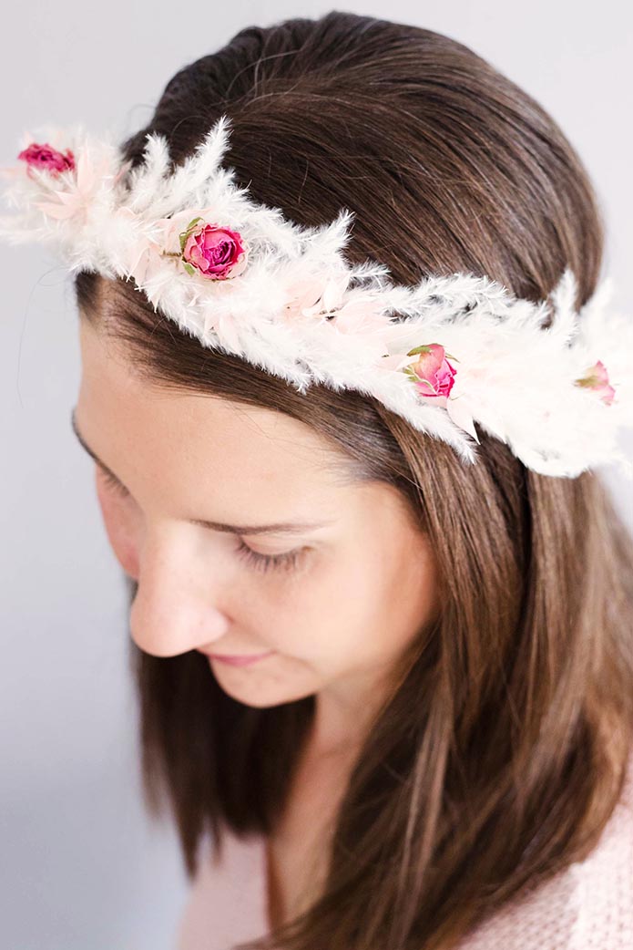 blumigo-flower-crown-rosa-trockenblumen-haarkranz-diy-set image 1
