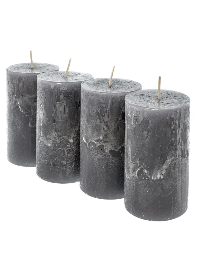 blumigo-emilia-rustikkerzen-anthrazit-4er-set-110x60-mm image 1