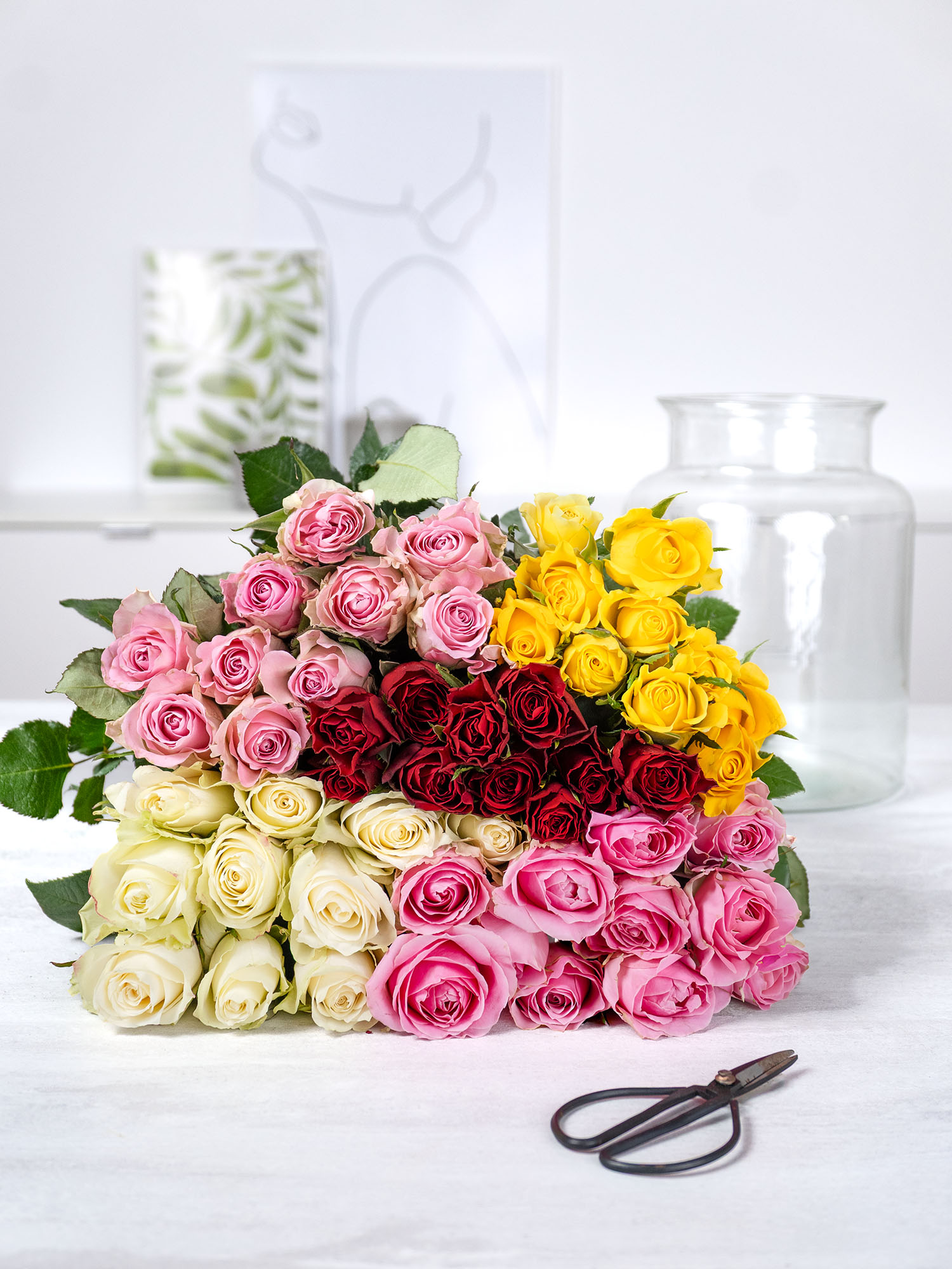 blumigo-maxi-rosen-berraschungsmix-50-stiele-gemischt image 1