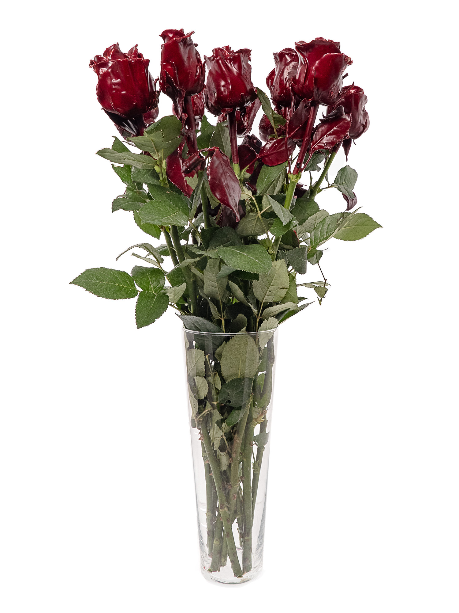 blumigo-rosen-gewachst-blume-bordeaux-einzeln image 2